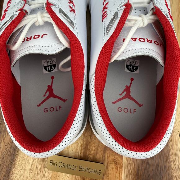 Nike Air Jordan ADG 5 Golf Spikeless Shoes Size 11.5 White Fire Red FQ7874-101 main image 5
